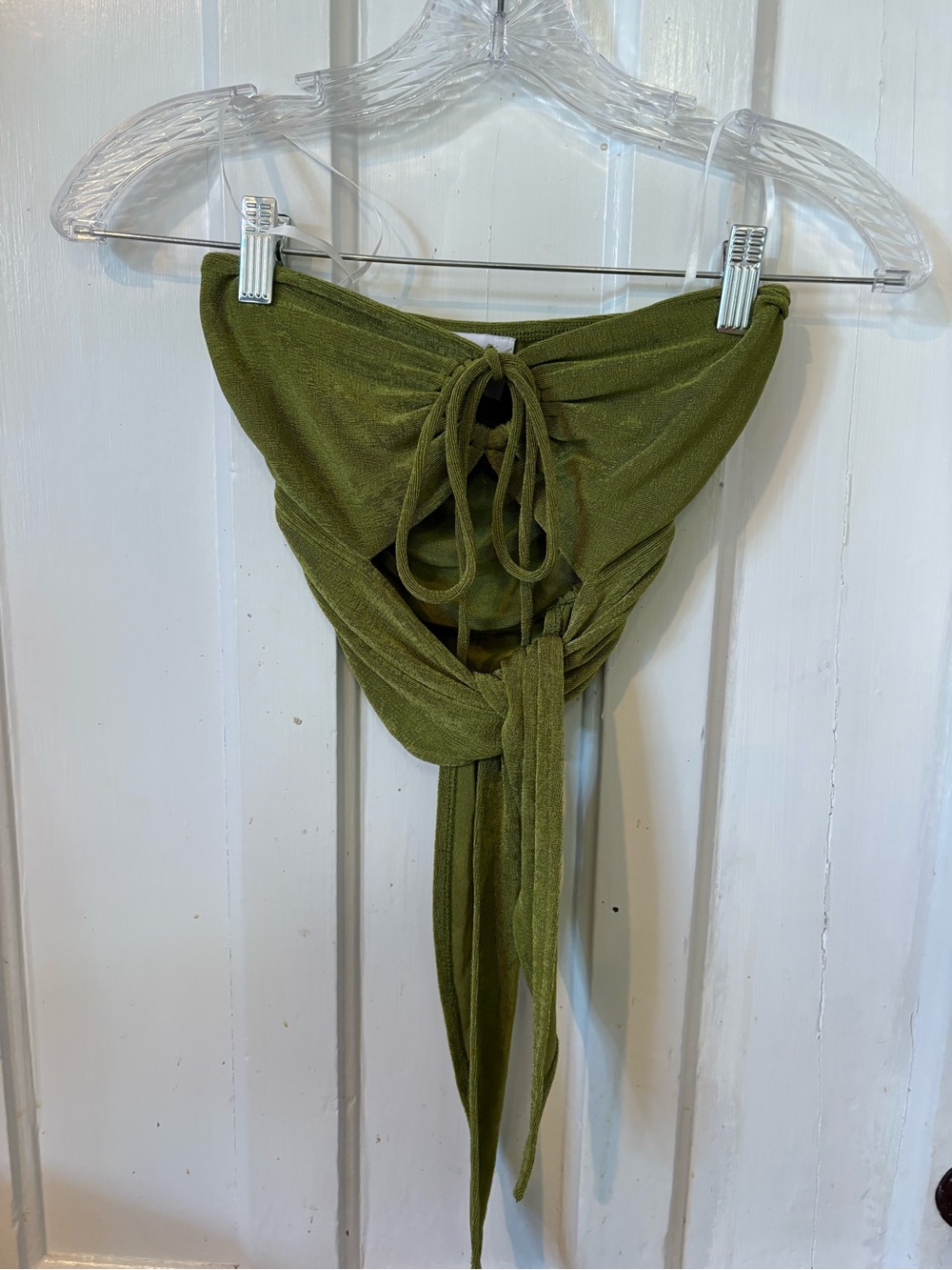 Princess Polly Olive Green Tie-Front Convertible Crop Top